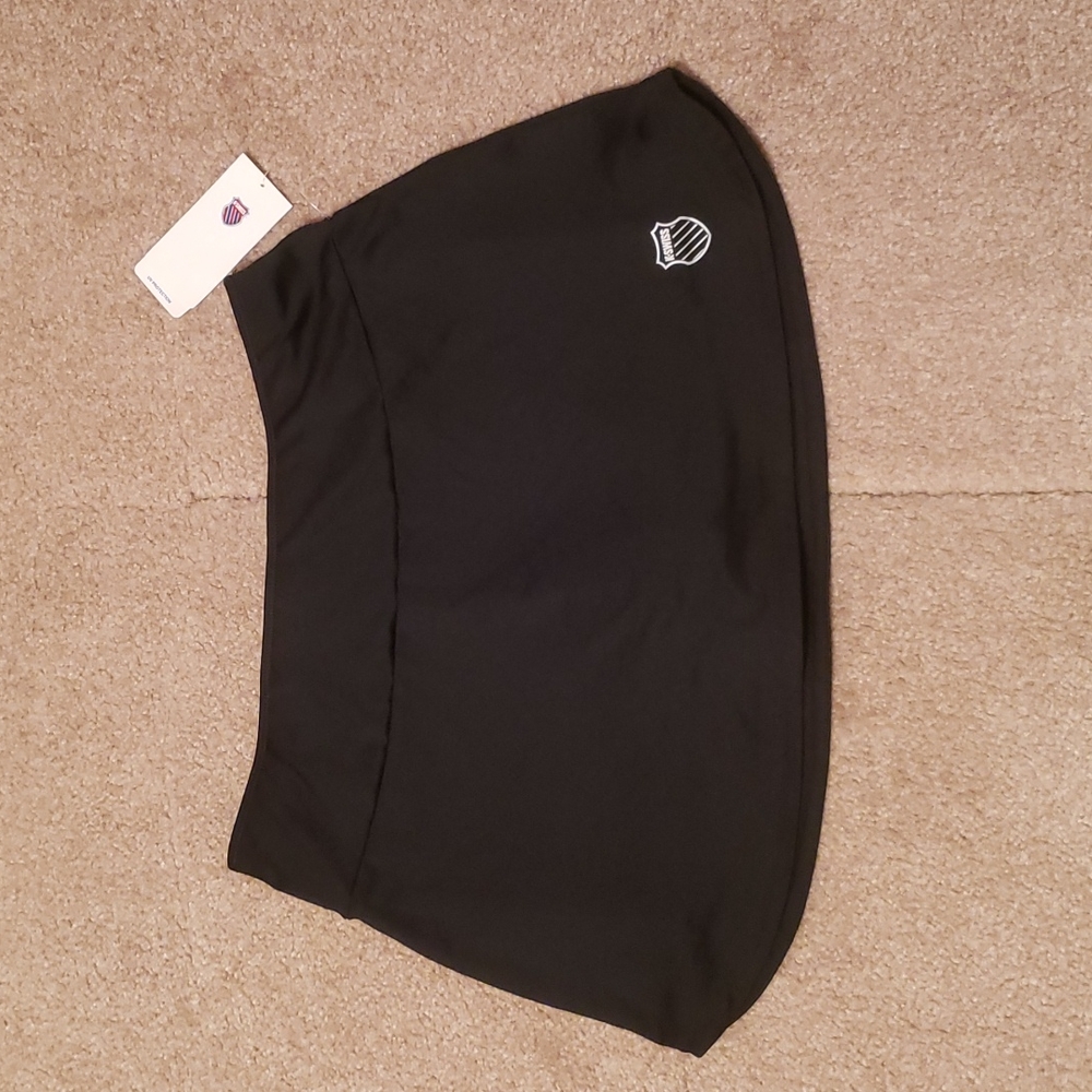 NWT K-Swiss Black Retro Hem Women's Tennis Skirt